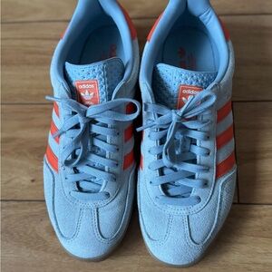 Adidas Men's Gazelle Light Blue and Orange Sneakers